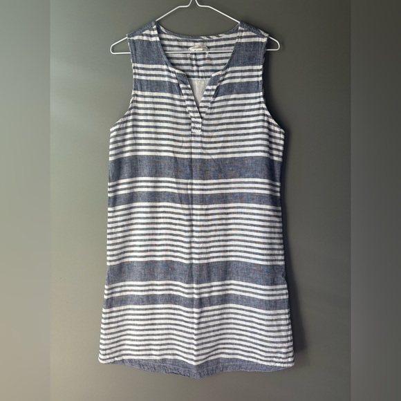 Beach lunch lounge size xs linen and cotton striped mini dress - Picture 2 of 7